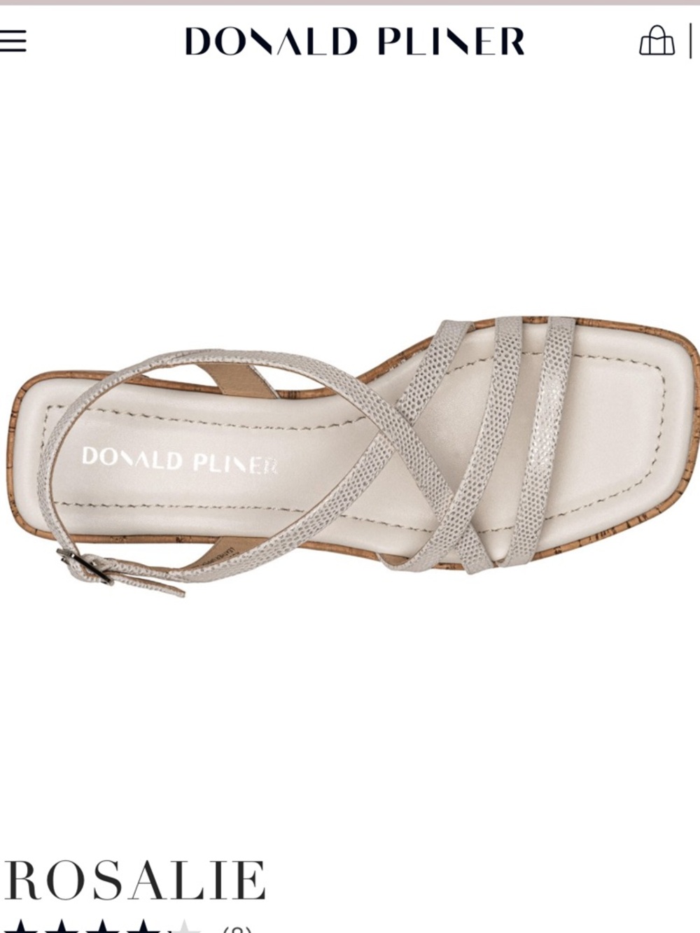 Donald j Pliner white crocco leather strappy low heel sandals msrp $198 sz 10 m